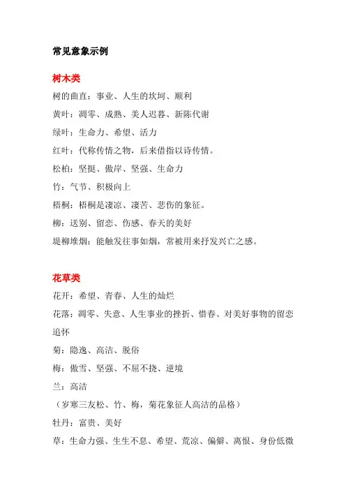 常见意象示例