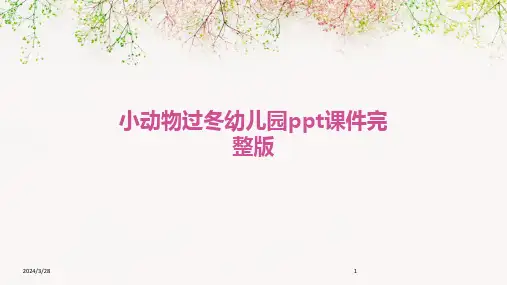 小动物过冬幼儿园ppt课件完整版-2024鲜版