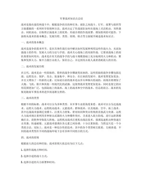 军事战术知识点总结