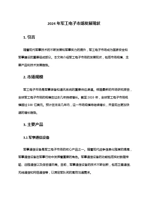 2024年军工电子市场发展现状