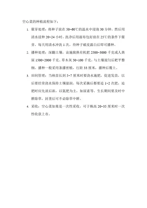 空心菜的种植流程