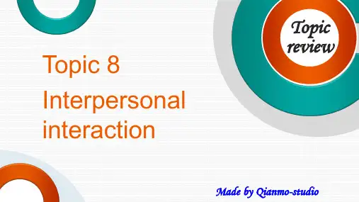 Interpersonal interaction(人际交往)-2023年中考英语话题复习课件