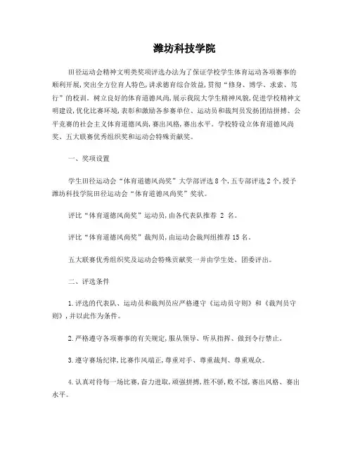 运动会道德风尚奖