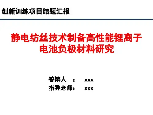 创新训练项目结题报告：静电纺丝技术制备高性能锂离子电池负极材料研究