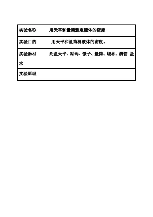 (完整版)初三物理实验报告