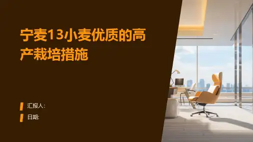 宁麦13小麦优质的高产栽培措施