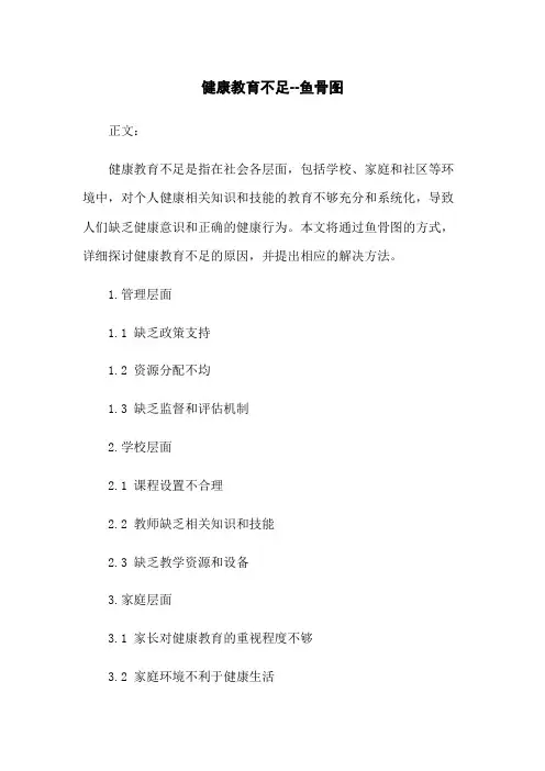健康教育不足--鱼骨图