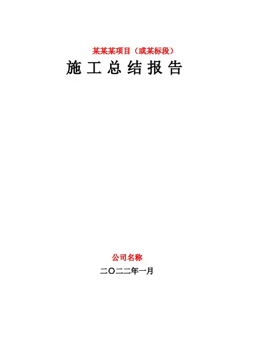 矿山、地质类施工总结报告