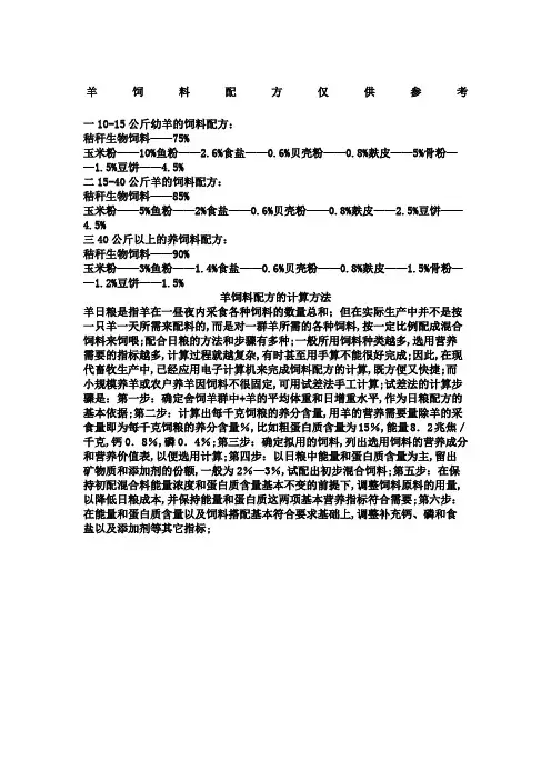 羊饲料配方