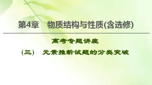 【精品推荐】2021版新高考化学一轮鲁科版课件：第4章 高考专题讲座3 元素推断试题的分类突破