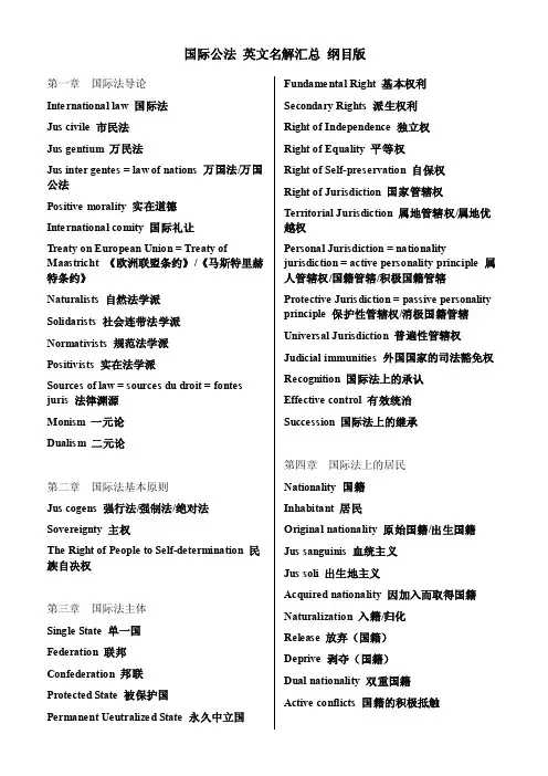 国际公法英文名解汇总纲目版