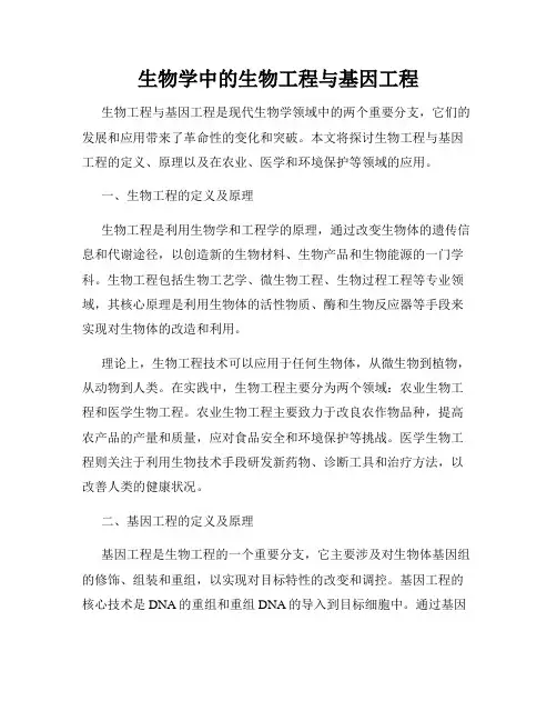 生物学中的生物工程与基因工程