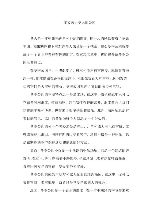 作文关于冬天的公园