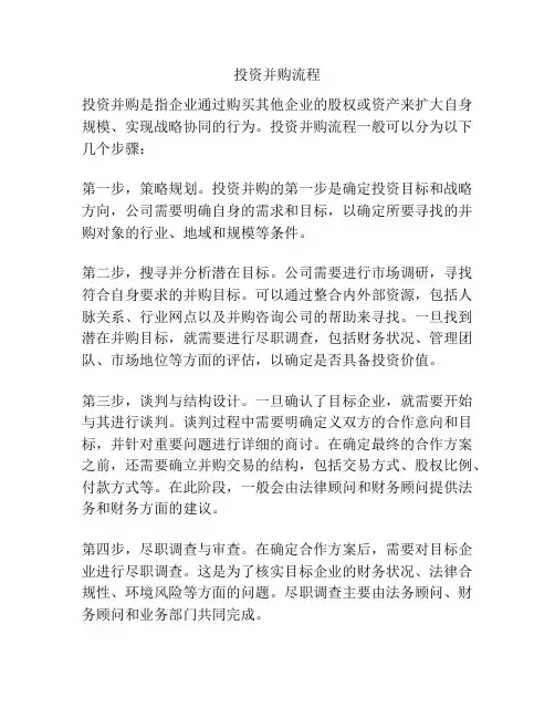 投资并购流程