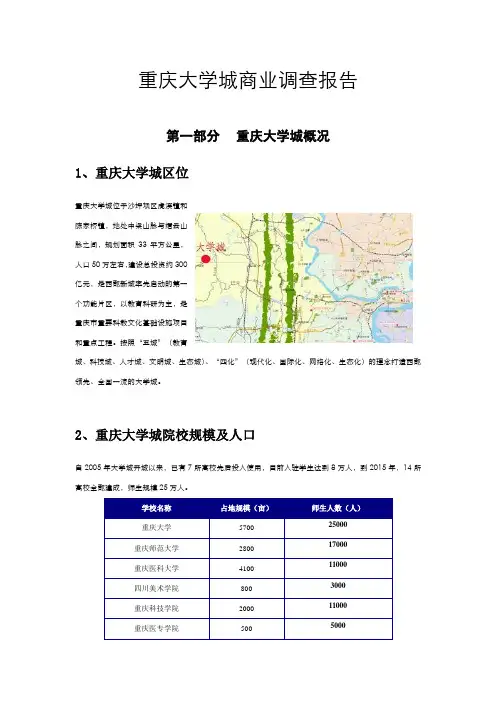 重庆大学城商业调查报告