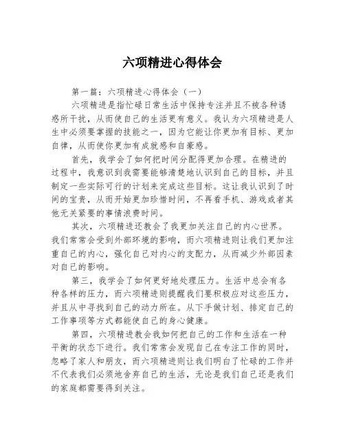 六项精进心得体会