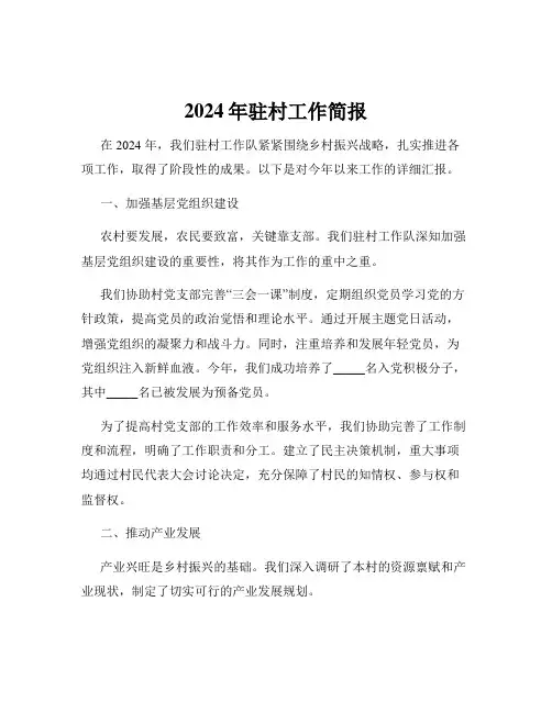 2024年驻村工作简报