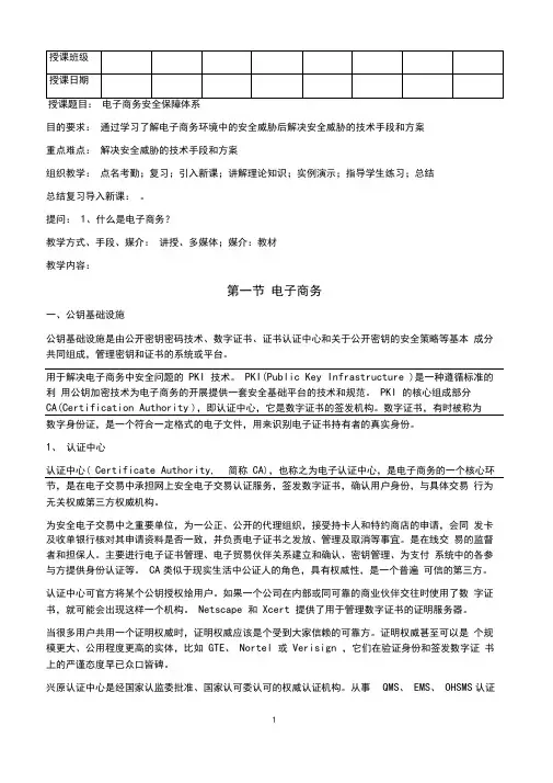电子商务安全保障体系