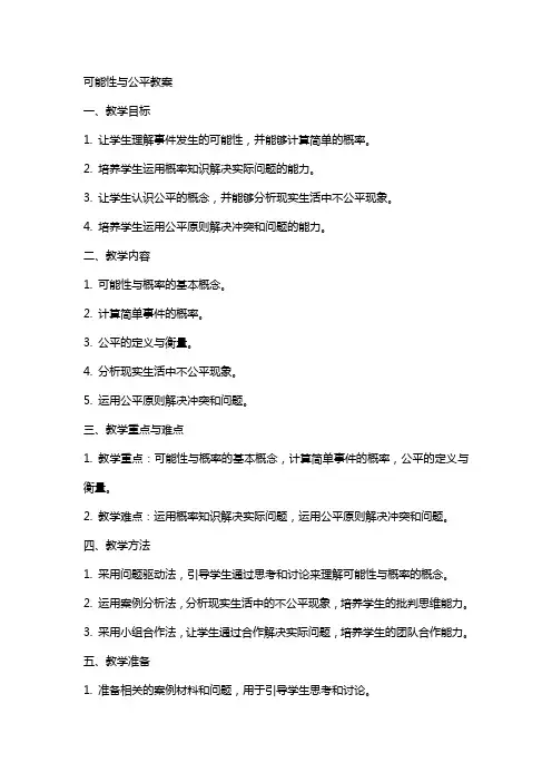 可能性与公平教案
