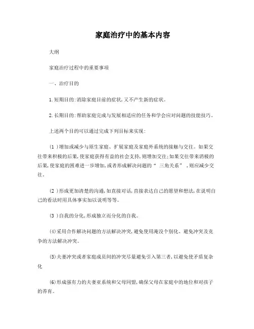 第二讲家庭治疗基本概念和原则