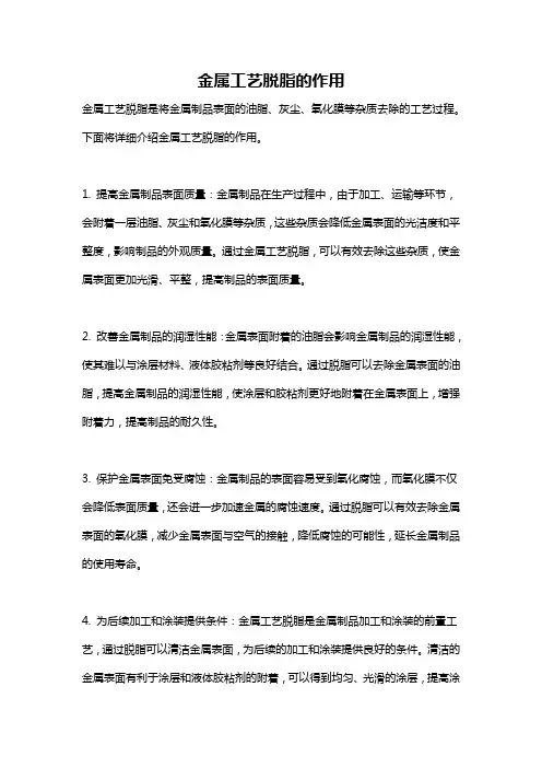金属工艺脱脂的作用