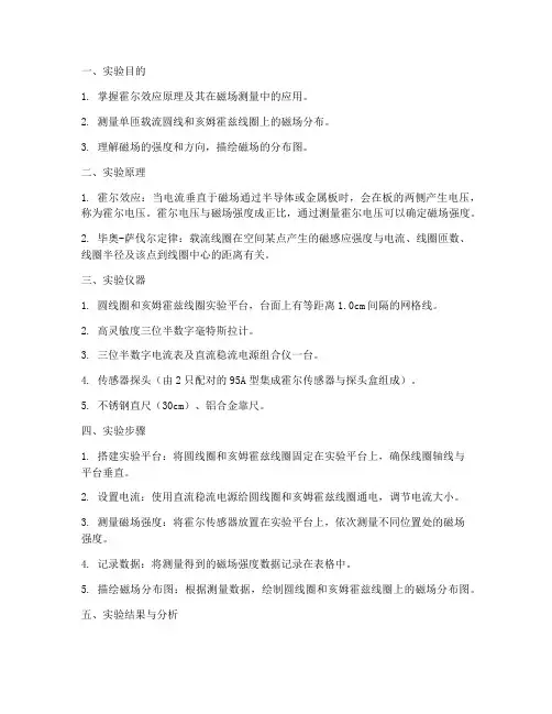 磁场描绘物理实验报告