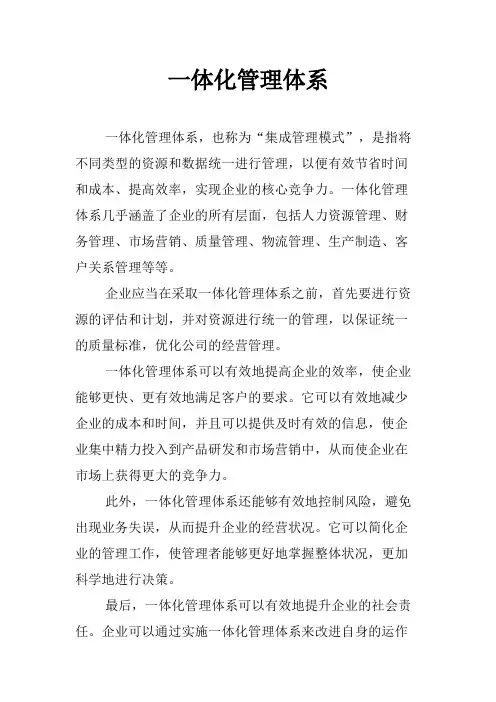 一体化管理体系
