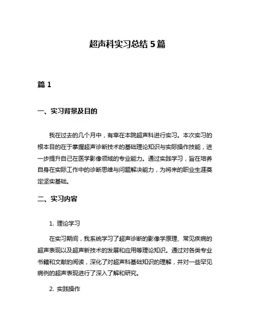 超声科实习总结5篇