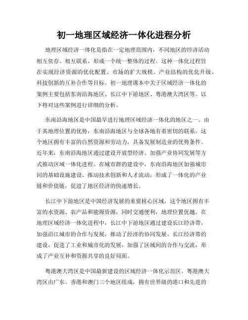 初一地理区域经济一体化进程分析