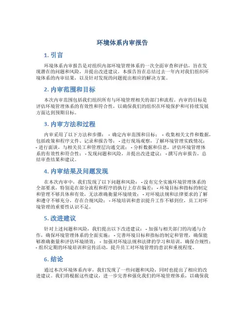 环境体系内审报告