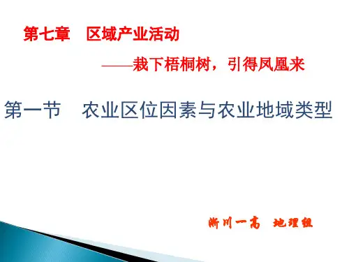 2021-2022年高三地理课件：农业区域