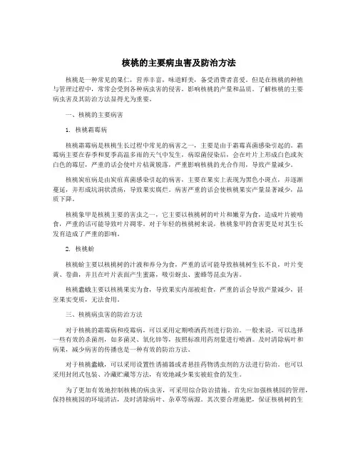 核桃的主要病虫害及防治方法