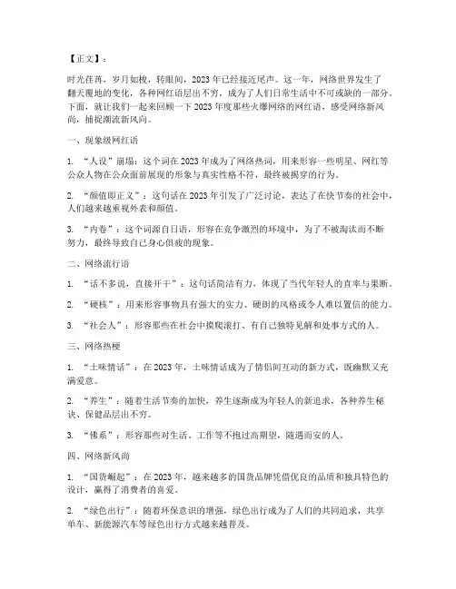 年度总结网红语