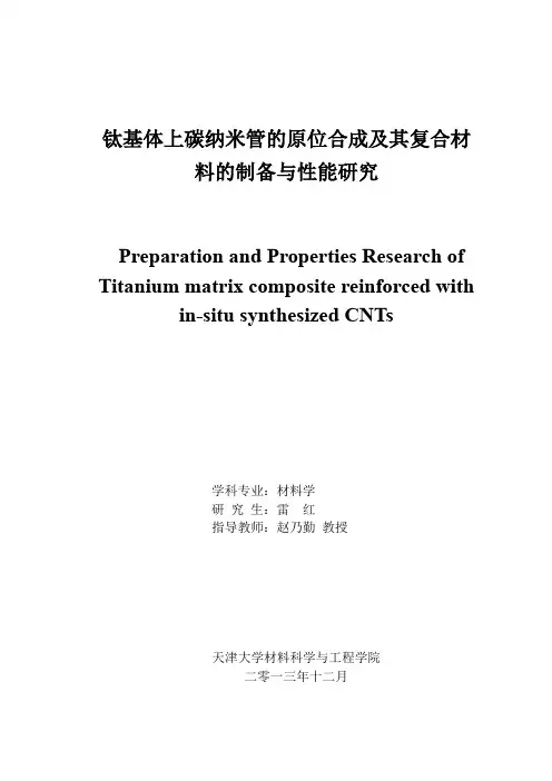 钛基体上碳纳米管的原位合成及其复合材料的制备与性能研究