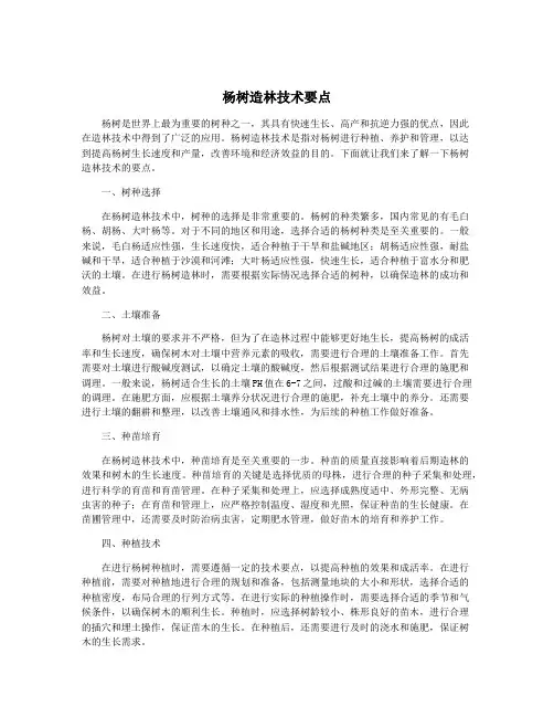 杨树造林技术要点