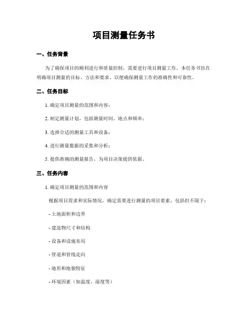 项目测量任务书