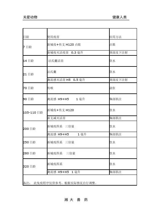 蛋鸡保健方案