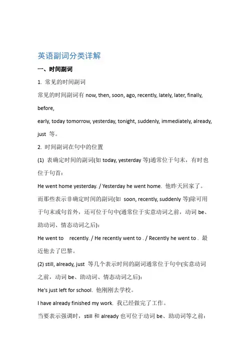 英语副词分类详解