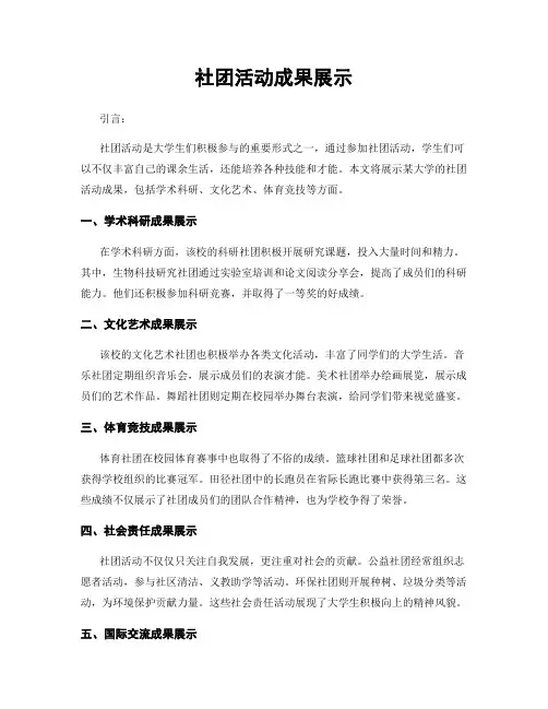 社团活动成果展示