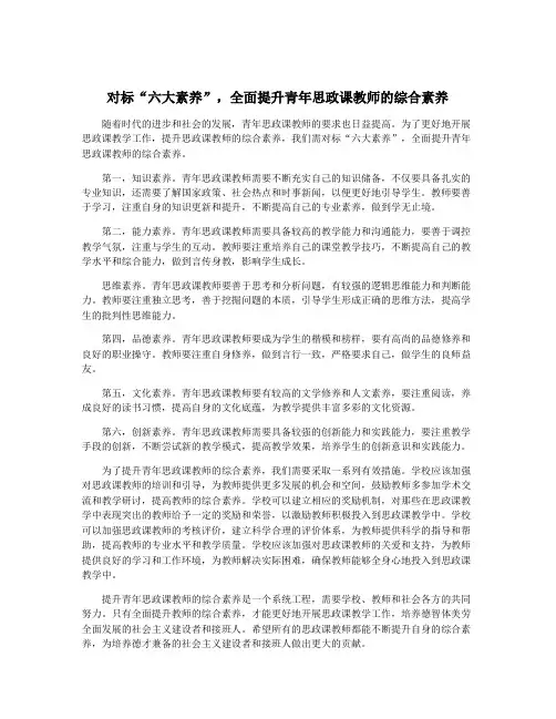 对标“六大素养”,全面提升青年思政课教师的综合素养