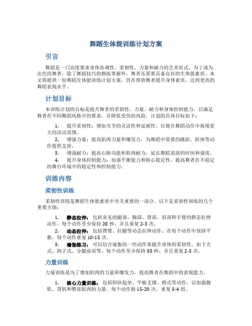 舞蹈生体能训练计划方案