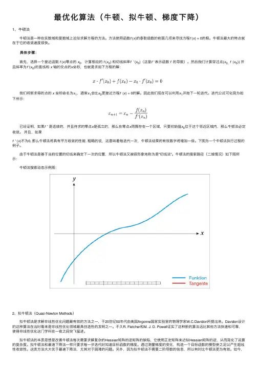 最优化算法（牛顿、拟牛顿、梯度下降）