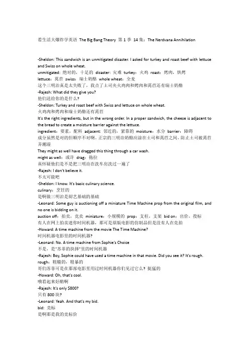 生活大爆炸第一季台词(中英文对照)14