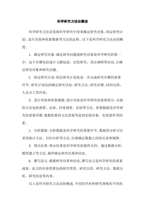 科学研究方法论概述