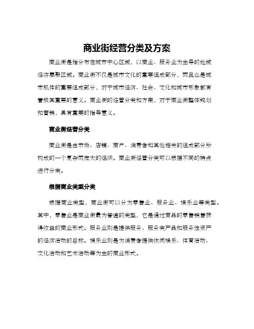 商业街经营分类及方案