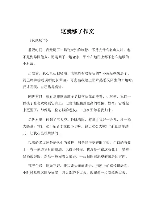 这就够了作文