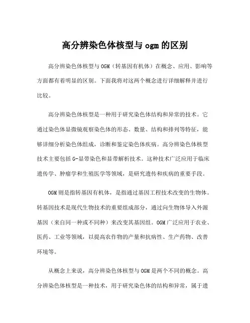 高分辨染色体核型与ogm的区别