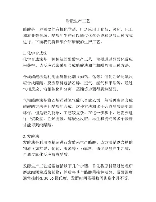 醋酸生产工艺