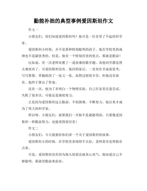勤能补拙的典型事例爱因斯坦作文