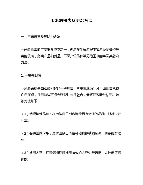 玉米病虫害及防治方法